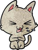 gato de dibujos animados silbando vector