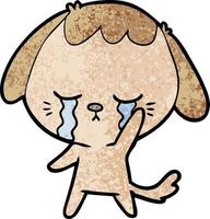cartoon dog crying vector