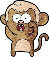 cartoon shocked monkey vector