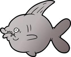 cartoon ugly fish vector