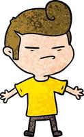 cartoon cool guy with fashion hair cut vector