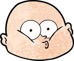 cartoon curious bald man vector