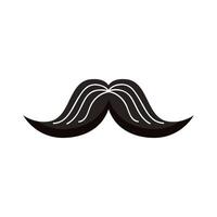 mustache black silhouette style vector