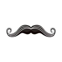 curly mustache style vector