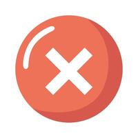 x symbol button red vector