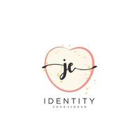 JE Handwriting logo vector of initial signature, wedding, fashion, jewerly, boutique, floral and botanical with creative template for any company or business.