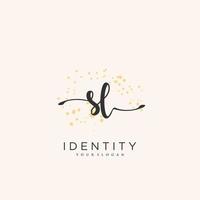 SL Handwriting logo vector of initial signature, wedding, fashion, jewerly, boutique, floral and botanical with creative template for any company or business.