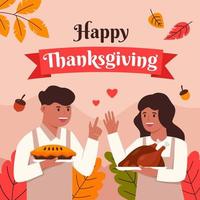 Happy Thanksgiving Celebration Day Festival for Social Media Post vector