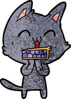 happy cartoon cat vector