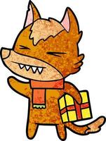 fox cartoon character vector