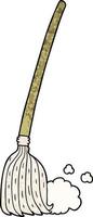 cartoon broom sweeping vector