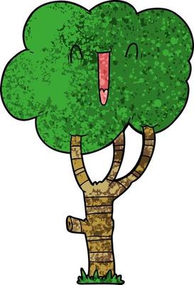 cartoon laughing tree