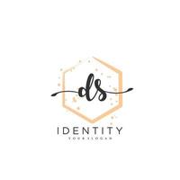 DS Handwriting logo vector of initial signature, wedding, fashion, jewerly, boutique, floral and botanical with creative template for any company or business.