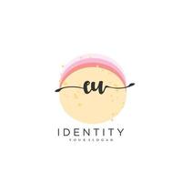 EU Handwriting logo vector of initial signature, wedding, fashion, jewerly, boutique, floral and botanical with creative template for any company or business.