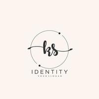 KS Handwriting logo vector of initial signature, wedding, fashion, jewerly, boutique, floral and botanical with creative template for any company or business.