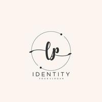 LP Handwriting logo vector of initial signature, wedding, fashion, jewerly, boutique, floral and botanical with creative template for any company or business.