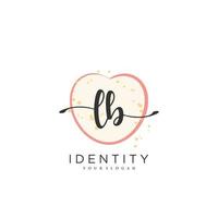 LB Handwriting logo vector of initial signature, wedding, fashion, jewerly, boutique, floral and botanical with creative template for any company or business.