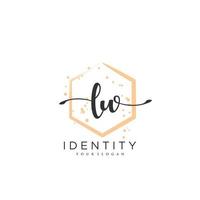 LW Handwriting logo vector of initial signature, wedding, fashion, jewerly, boutique, floral and botanical with creative template for any company or business.