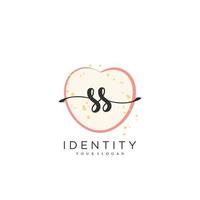 SS Handwriting logo vector of initial signature, wedding, fashion, jewerly, boutique, floral and botanical with creative template for any company or business.