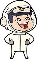 cartoon laughing astronaut vector