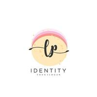 LP Handwriting logo vector of initial signature, wedding, fashion, jewerly, boutique, floral and botanical with creative template for any company or business.