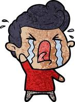 cartoon crying man vector