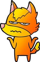 angry fox cartoon character vector