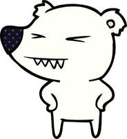 angry polar bear cartoon vector