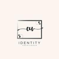 EU Handwriting logo vector of initial signature, wedding, fashion, jewerly, boutique, floral and botanical with creative template for any company or business.