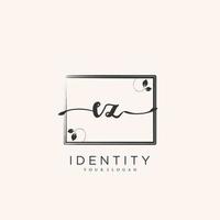EZ Handwriting logo vector of initial signature, wedding, fashion, jewerly, boutique, floral and botanical with creative template for any company or business.