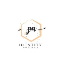 PA Handwriting logo vector of initial signature, wedding, fashion, jewerly, boutique, floral and botanical with creative template for any company or business.
