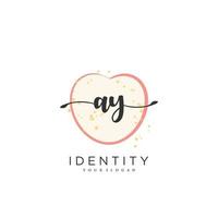 AY Handwriting logo vector of initial signature, wedding, fashion, jewerly, boutique, floral and botanical with creative template for any company or business.