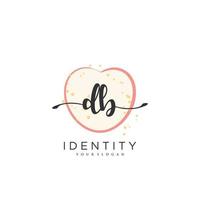 DB Handwriting logo vector of initial signature, wedding, fashion, jewerly, boutique, floral and botanical with creative template for any company or business.