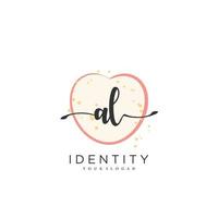 AL Handwriting logo vector of initial signature, wedding, fashion, jewerly, boutique, floral and botanical with creative template for any company or business.