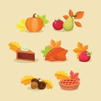 Thanksgiving Food Icon Collection vector