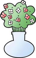 cartoon flowers in vase vector