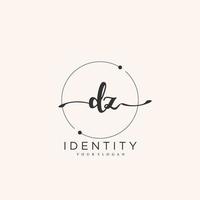 DZ Handwriting logo vector of initial signature, wedding, fashion, jewerly, boutique, floral and botanical with creative template for any company or business.