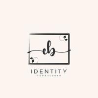 CB Handwriting logo vector of initial signature, wedding, fashion, jewerly, boutique, floral and botanical with creative template for any company or business