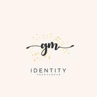 GM Handwriting logo vector of initial signature, wedding, fashion, jewerly, boutique, floral and botanical with creative template for any company or business.