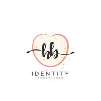 vector de logotipo de escritura a mano hb de firma inicial, boda, moda, joyería, boutique, floral y botánica con plantilla creativa para cualquier empresa o negocio.
