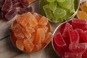 Colored different Candy marmalade jelly. Marmalade Slices Images photo