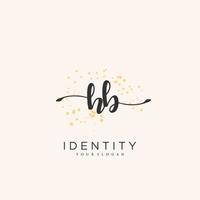 vector de logotipo de escritura a mano hb de firma inicial, boda, moda, joyería, boutique, floral y botánica con plantilla creativa para cualquier empresa o negocio.