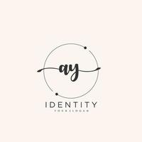 AY Handwriting logo vector of initial signature, wedding, fashion, jewerly, boutique, floral and botanical with creative template for any company or business.