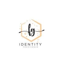 FG Handwriting logo vector of initial signature, wedding, fashion, jewerly, boutique, floral and botanical with creative template for any company or business.