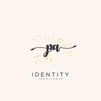 PA Handwriting logo vector of initial signature, wedding, fashion, jewerly, boutique, floral and botanical with creative template for any company or business.