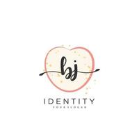 BJ Handwriting logo vector of initial signature, wedding, fashion, jewerly, boutique, floral and botanical with creative template for any company or business.