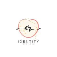 ER Handwriting logo vector of initial signature, wedding, fashion, jewerly, boutique, floral and botanical with creative template for any company or business.