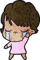 cartoon woman crying vector