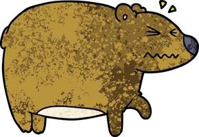 oso de dibujos animados con dolor de cabeza vector