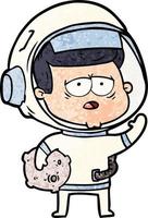 cartoon tired astronaut vector